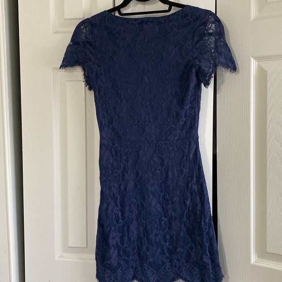 STORIA: NAVY BLUE COCKTAIL EMBROIDERED DRESS - Picture 6 of 7